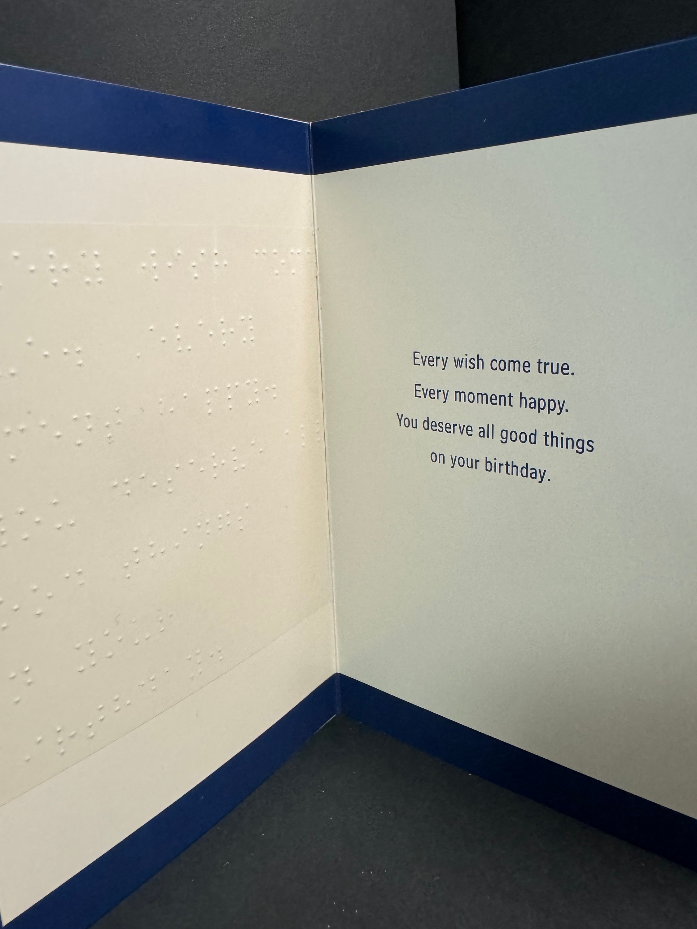 Braille and Tactile Happy Birthday Greeting Card Gift for Anyone Blind
