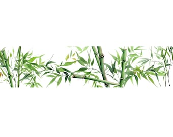 Bamboo Leaves Border Clipart, PNG (Digital Download, Summer Clipart