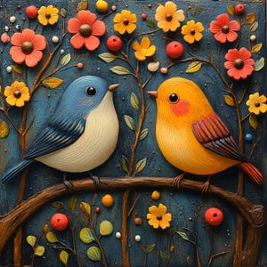 11 uccelli scandinavi arte popolare clipart, scrapbooking o biglietti, acquerello arte vintage, JPG di alta qualità, download digitale, uso commerciale