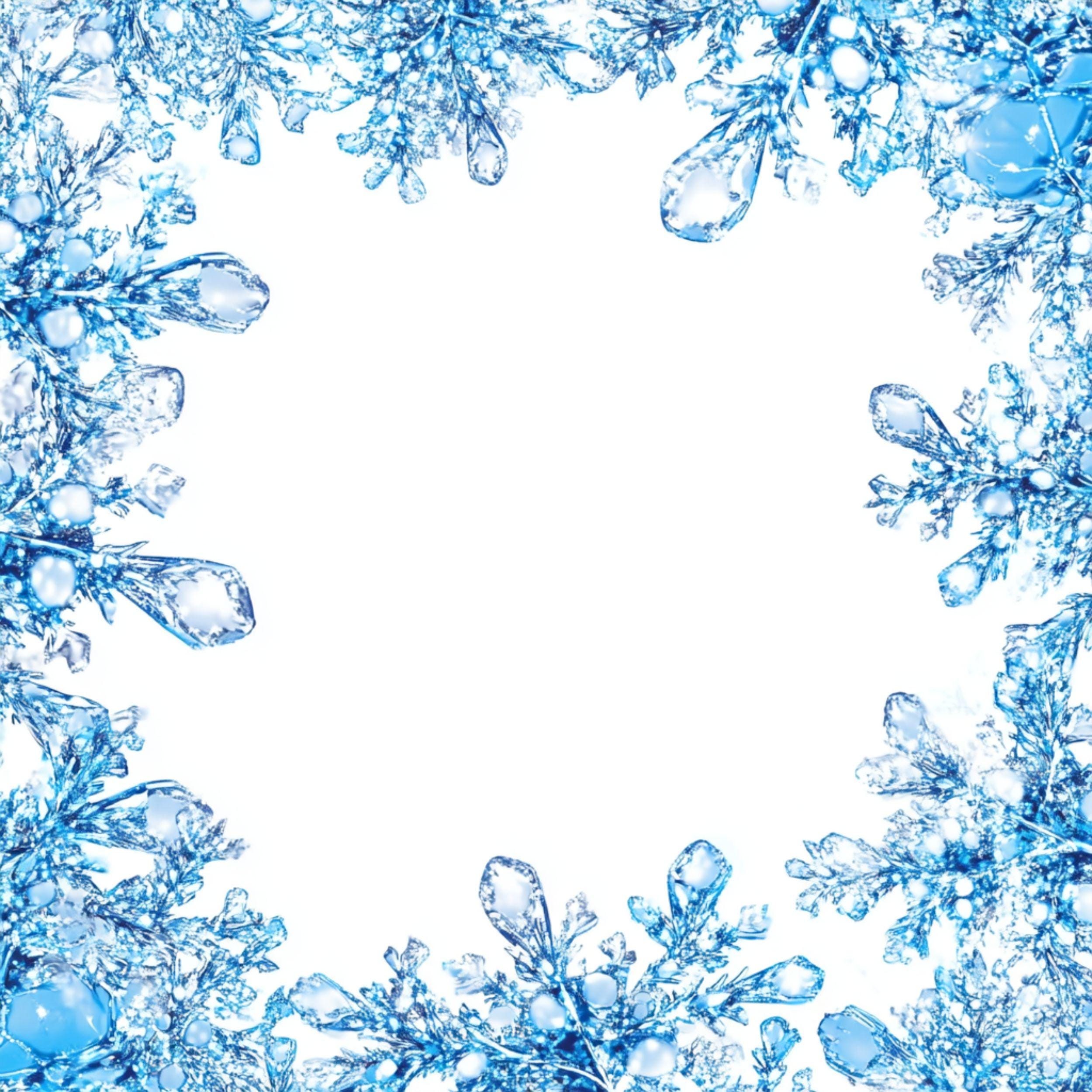 Crystal Snowflake Frame Clipart: Winter Holiday Digital Images (jpg ...