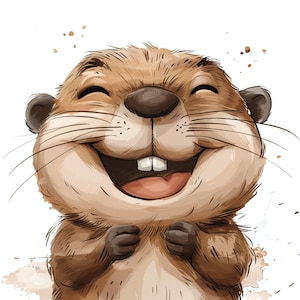 10 Castor PNG Clipart, Clip art de castor de alta resolución, Descarga digital de castor, Ilustración de castor, Arte de pared de castor, Imagen PNG de castor lindo