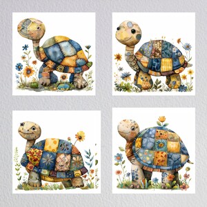 Patchwork Turtle Clipart, Cute Kids Wall Art (digital Download) - Etsy