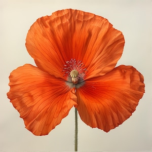 Watercolor Poppies Clipart Bundle: Floral Wall Art (JPG, Commercial Use)