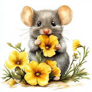 12 cliparts JPG de souris mignonne, illustrations de souris de dessin animé, art imprimable de souris, téléchargement numérique, conceptions de souris d'artisanat en papier
