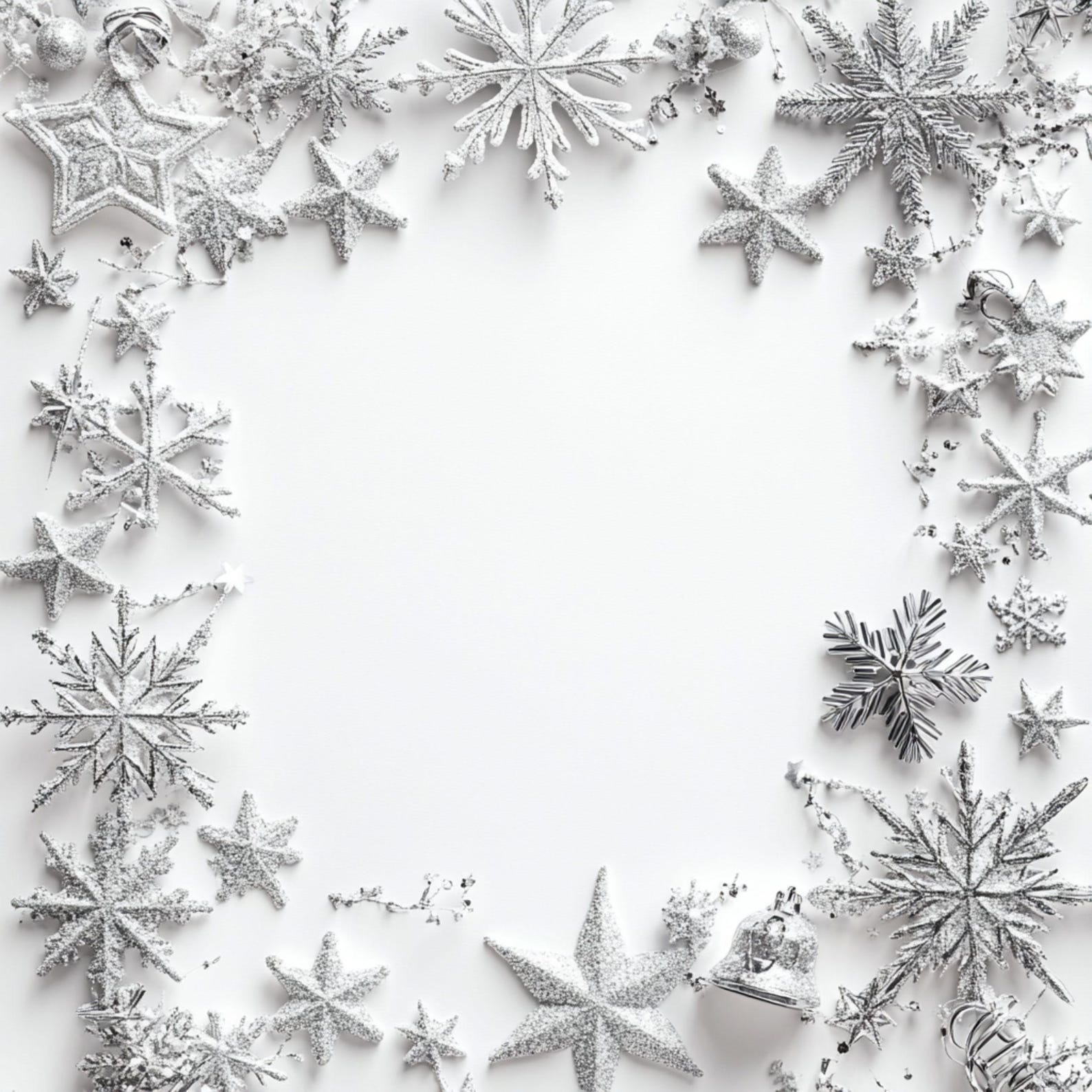 Snowflake Frame Digital Images: Christmas Winter Clipart (jpg), Summer ...
