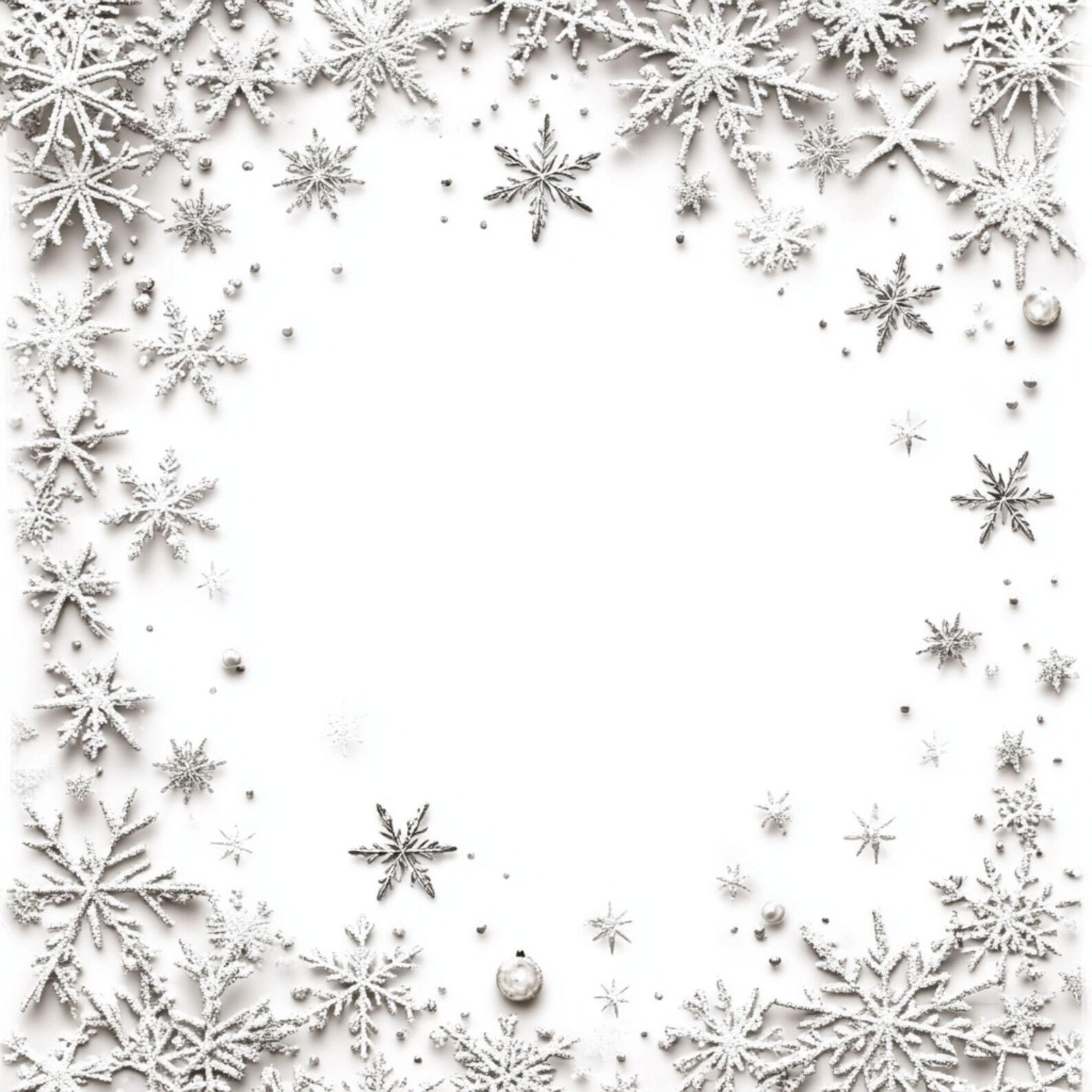 Snowflake Frame Digital Images: Christmas Winter Clipart (jpg), Summer ...