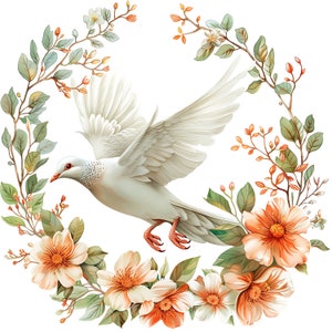 14 PNG Dove Clipart for print. Transparent background png Dove clipart. Printable Watercolor clipart doves, High Quality PNG, Paper craft
