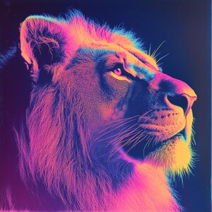 13 Lion Neon Clipart, High-Quality JPG, Neon Lion Art, Digital Download, Paper Craft, Scrapbooking, Junk Journals, Wall Art Lion