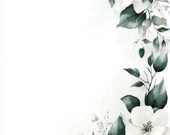 Floral Side Border Clipart: Pastel Watercolor Flowers (Digital Download), Spring Clipart