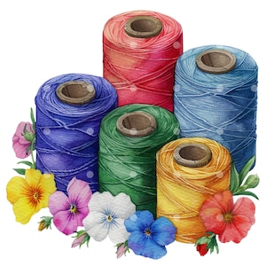 16 Vintage Spools cliparts, PNG Spools Clipart, watercolor spools, Printable Watercolor spools art, vintage spools image for clipart craft
