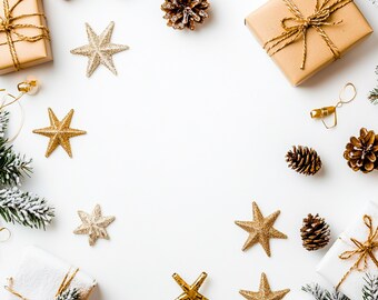 Combinación de marcos navideños: bordes festivos, imágenes prediseñadas para scrapbooking (descarga digital), imágenes prediseñadas de primavera