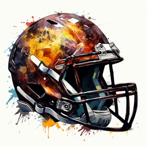 12 cliparts American Football-helm, JPG-afbeelding, aquarel voetbalhelm, digitale afbeelding van helm, afbeelding om te downloaden, afbeelding DIY-project