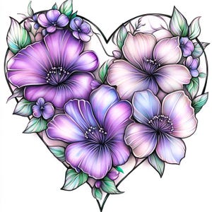 12 Blumenherzen Valentinstag JPG, Romantisches Herz Clipart, digitale Kunst, Blumenherzdekor, hochwertige, digitale Bilder, kommerzielle Nutzung