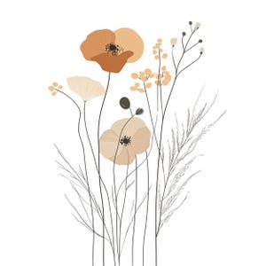 12 PNG Pastel Flowers Clipart, Transparent Background Wildflower Graphics, Watercolor Floral PNG, High-Quality Digital Download,