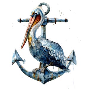 11 clipart di ANCORA e UCCELLO MARINO, ancora ad acquerello, immagine digitale di un'ancora, ancora e un uccello, ancora da scaricare, immagine di ancora stampabile