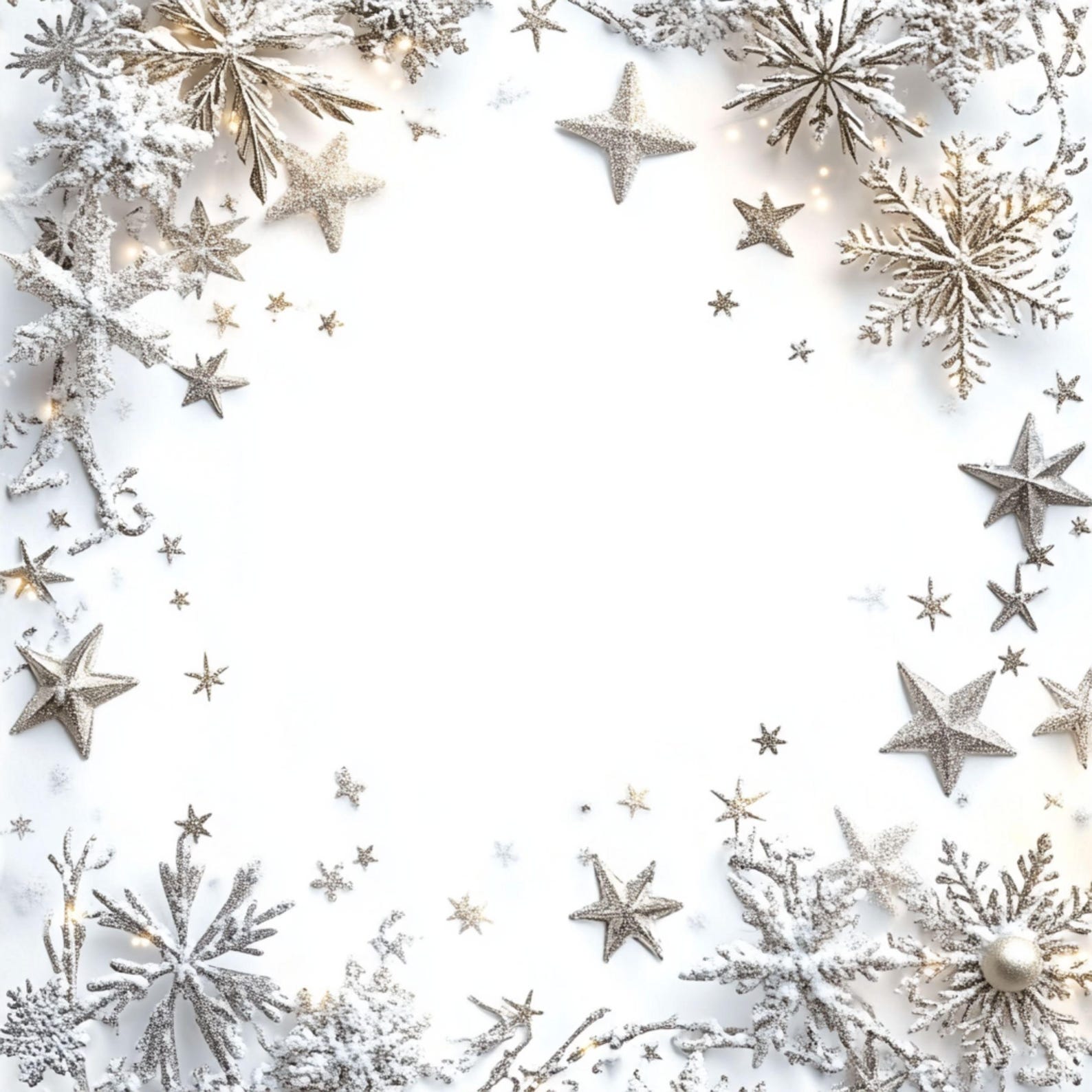Snowflake Frame Digital Images: Christmas Winter Clipart (jpg), Summer ...