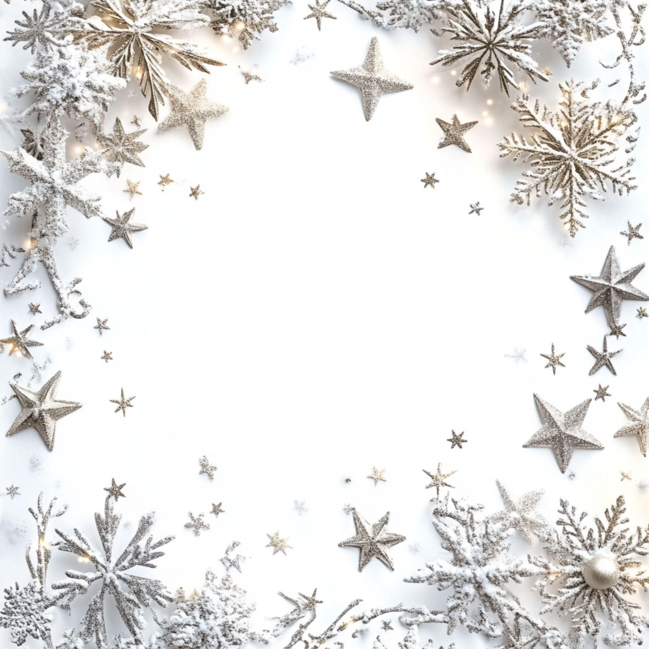 Snowflake Frame Digital Images: Christmas Winter Clipart (jpg) - Etsy