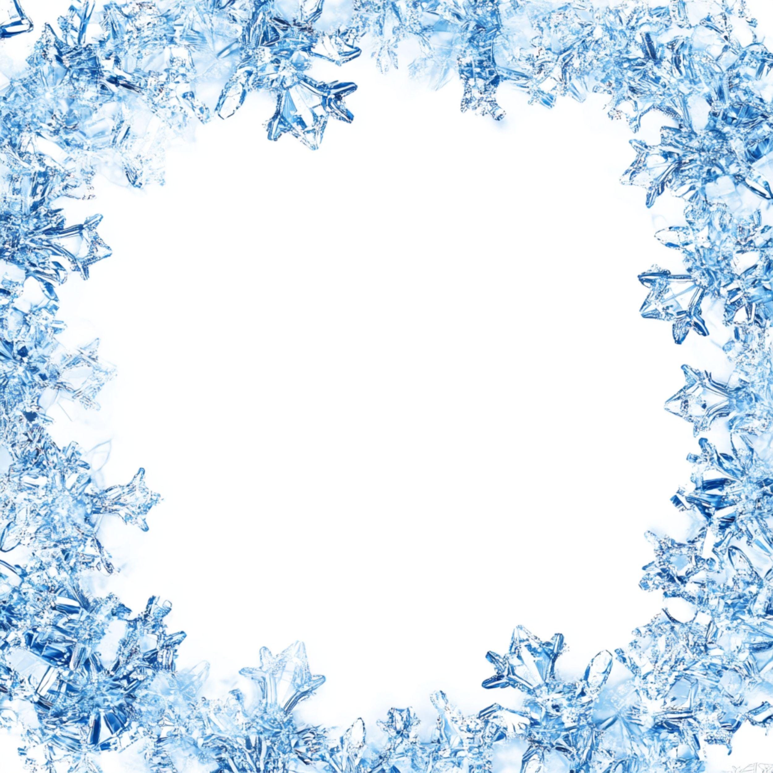 Crystal Snowflake Frame Clipart: Winter Holiday Digital Images (jpg ...