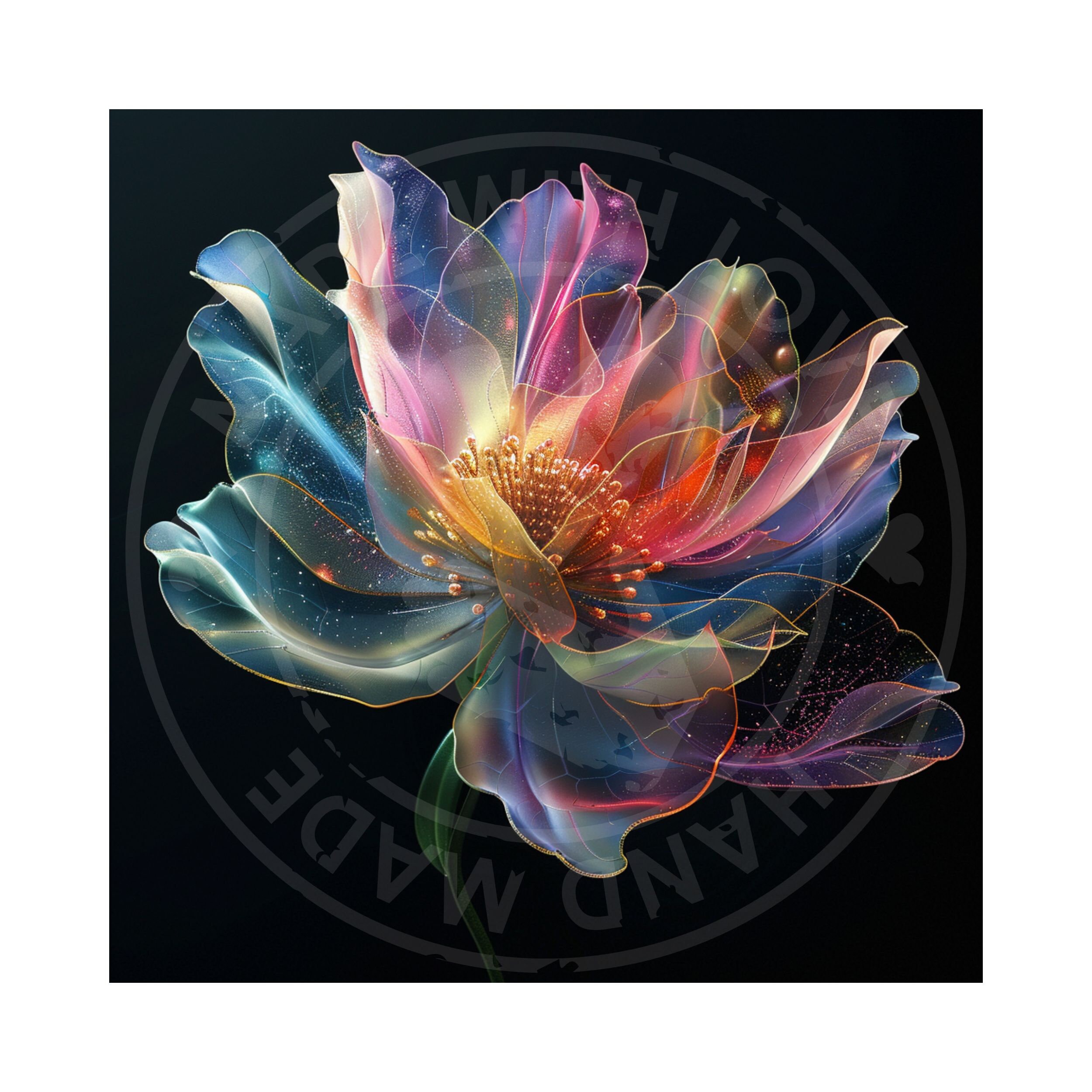 画材 Flor com um pouco de neon Neon Flower Clipart: Fluorescent Watercolor Style (JPG) - Etsy