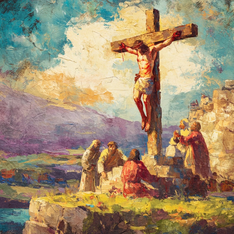 Jesus on the Cross Clipart: Christian Crucifix Art (JPG Download ...