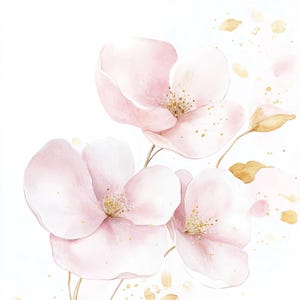 12 Clipart di fiori rosa pastello, grafica floreale ad acquerello, JPG di alta qualità, download digitale, arte murale floreale, creazione di biglietti, diari spazzatura