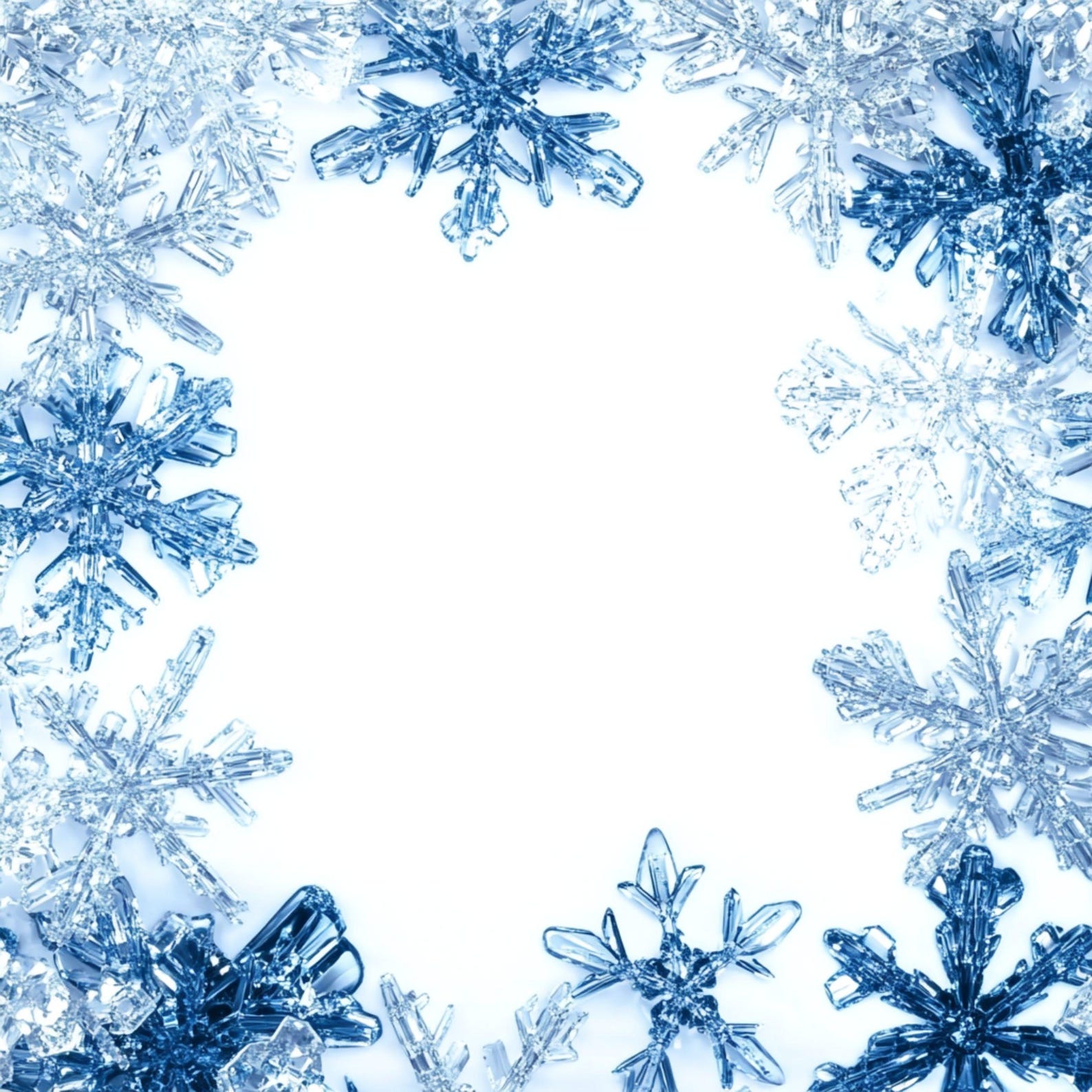 Crystal Snowflake Frame Clipart: Winter Holiday Digital Images (jpg ...