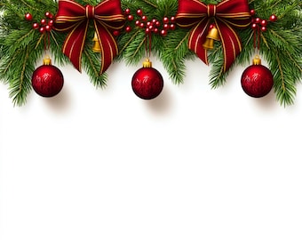 Christmas Border Clipart: Holiday Frame Decor (Digital Download), Spring Clipart