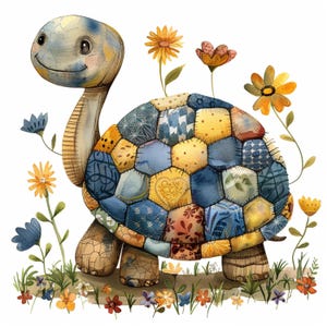 Patchwork Turtle Clipart, Cute Kids Wall Art (digital Download) - Etsy