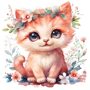 40 increíbles imágenes prediseñadas de gatitos, imágenes prediseñadas de gatos lindos, imágenes prediseñadas de acuarela imprimibles, JPG de alta calidad, descarga digital, manualidades de papel, diarios basura