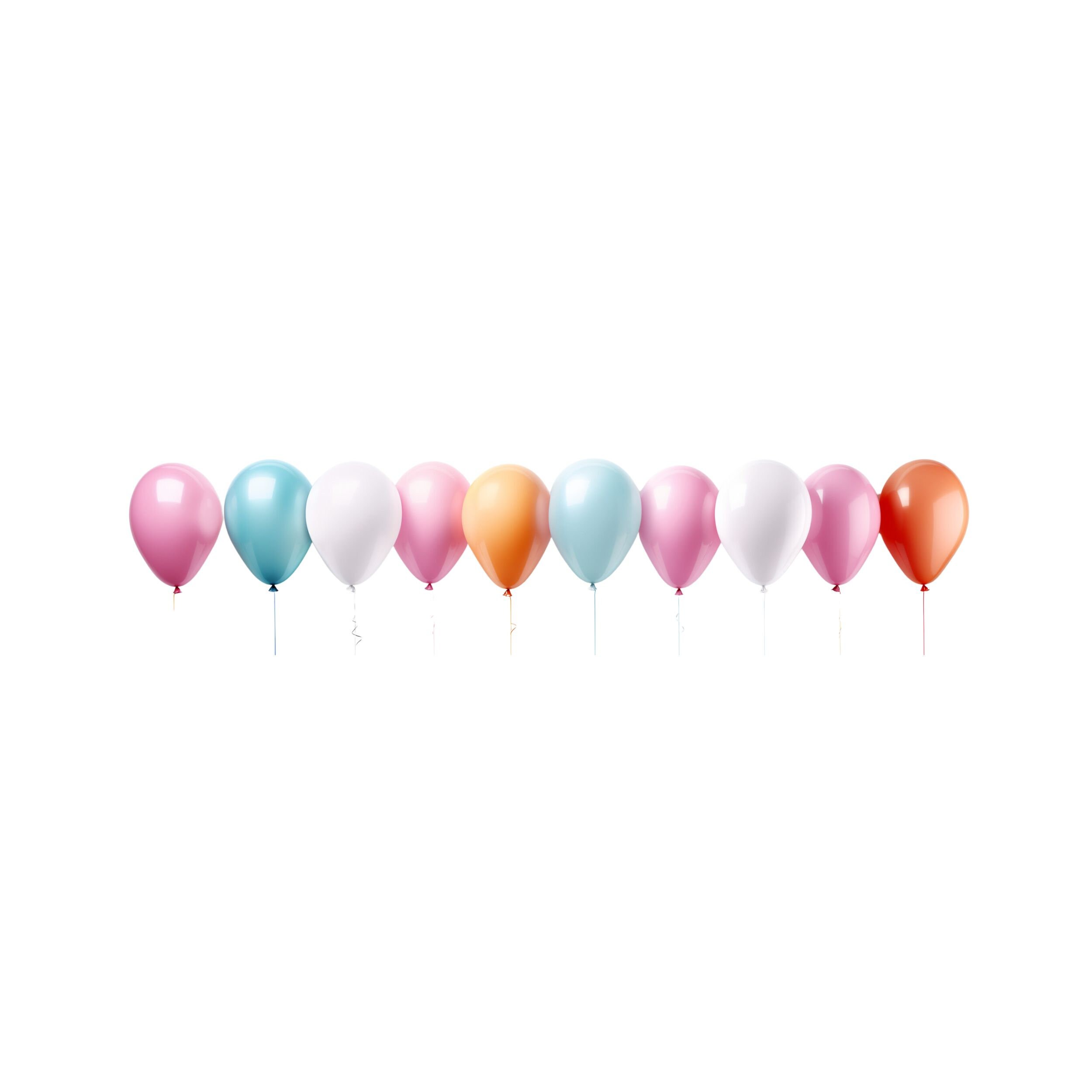 Pastel Balloons Clipart: Birthday Party PNG Border (digital Download ...