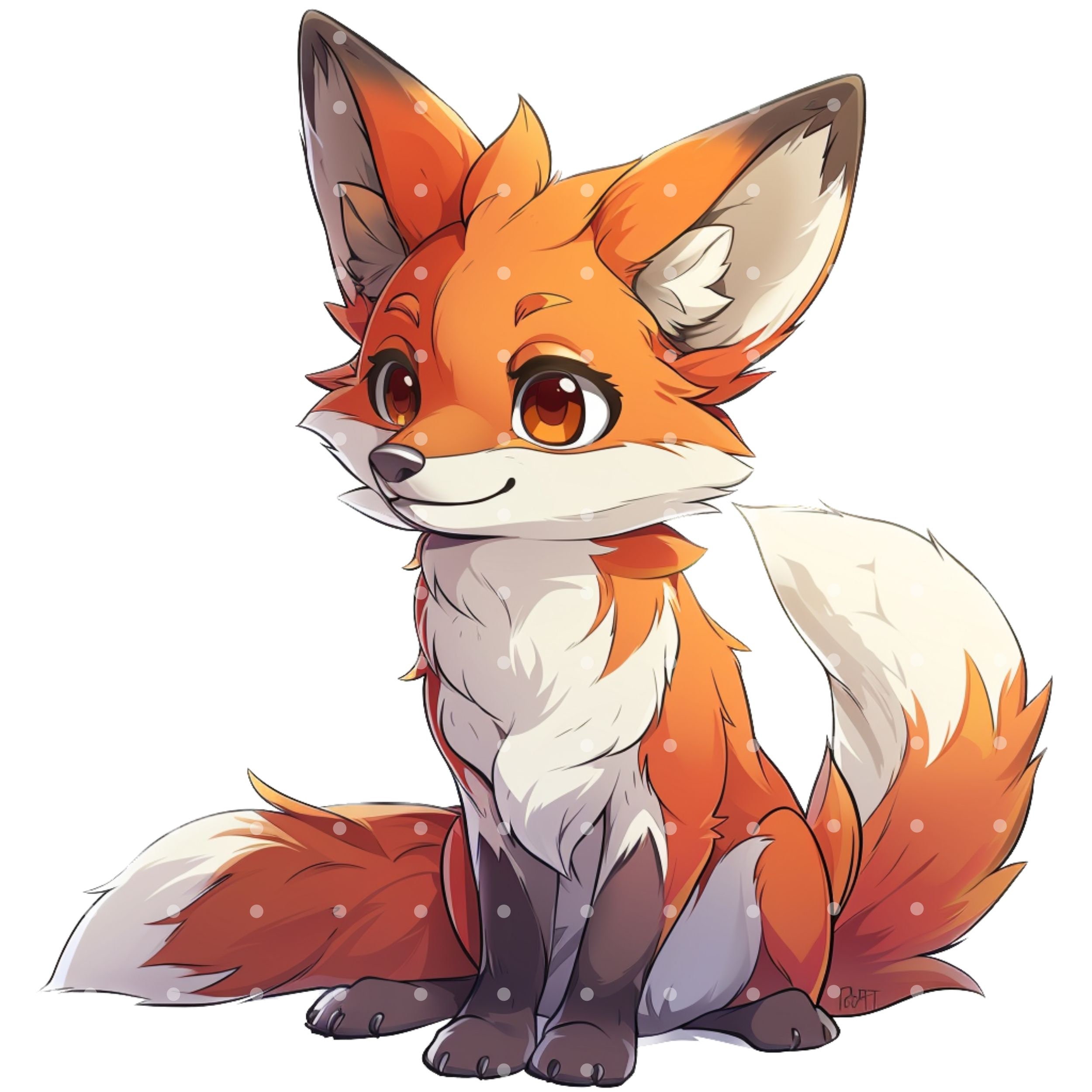 11 PNG Cute Fox Kawai Clipart Fox Baby PNG Printable Watercolor