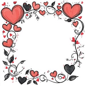 Valentine&#39;s Day Heart Frames: Romantic PNG Clipart (Digital Download)