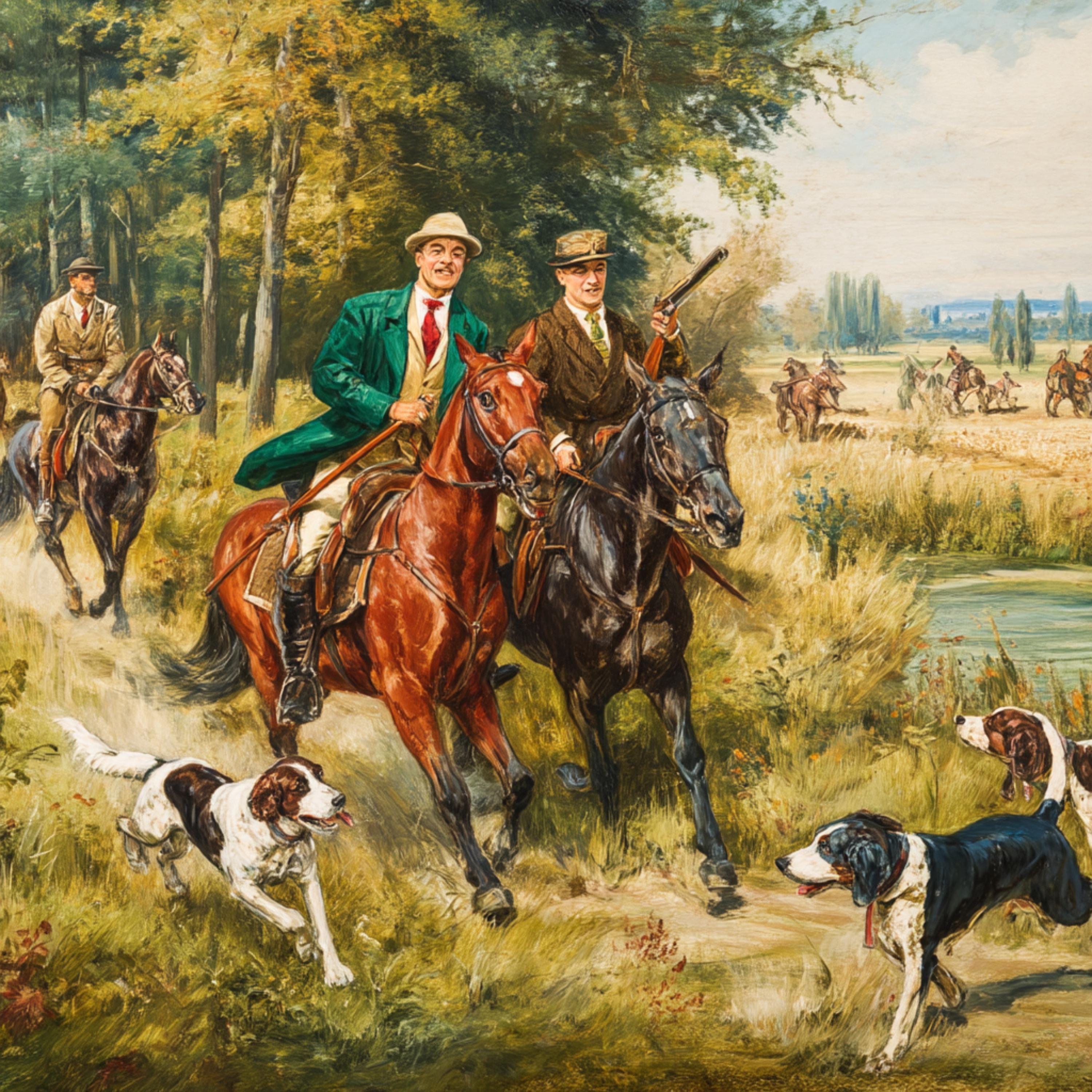 Victorian Horse Hunting Scene Prints: Vintage Equestrian Art (digital ...
