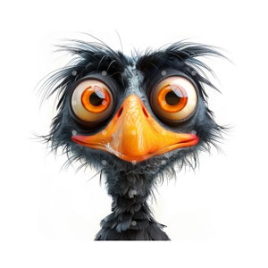 12 PNG Crazy Bird Clipart, Funny Bird PNG Clipart, Lindo pájaro Png Clip art, Pájaro PNG de alta calidad, Pájaro artesanal de papel, Imagen de pájaro lindo Png