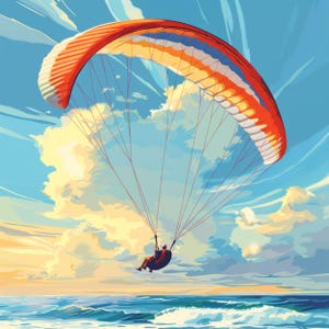 12 CLIPARTS DE PARAPENTE, clipart de parapente em aquarela, parapente em um cânion, arte de parede de parapente, imagem de esporte de parapente, imagem de parapente