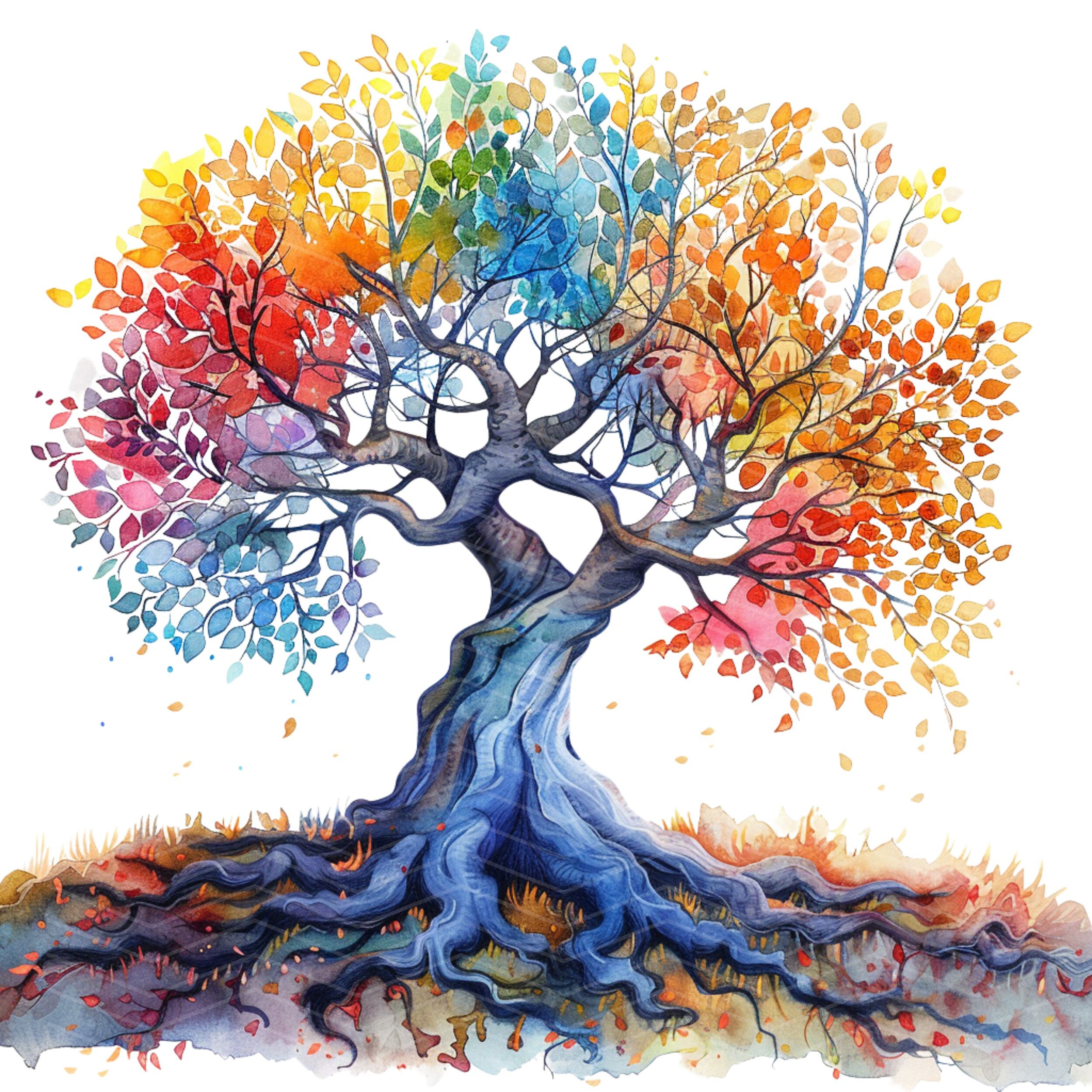 Wisdomtree Watercolor Watercolor Tree of Wisdom Clipart: PNG Digital Image (download), Summer ...