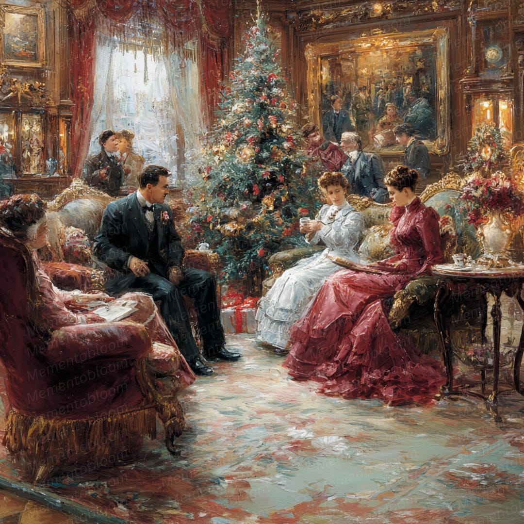 ビクトリア朝時代のクリスマスクリップアート11選：ヴィンテージ