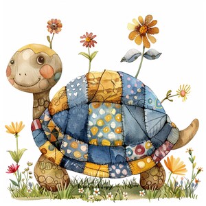 Patchwork Turtle Clipart, Cute Kids Wall Art (digital Download) - Etsy
