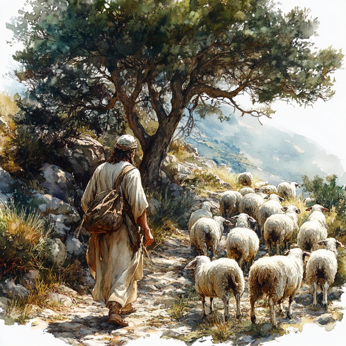 Shepherding Image Jesus Shepherding Sheep Clipart: Christian Wall Art (digital Download ...