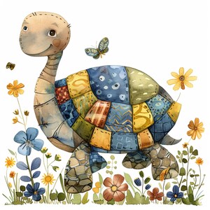 Patchwork Turtle Clipart, Cute Kids Wall Art (digital Download) - Etsy