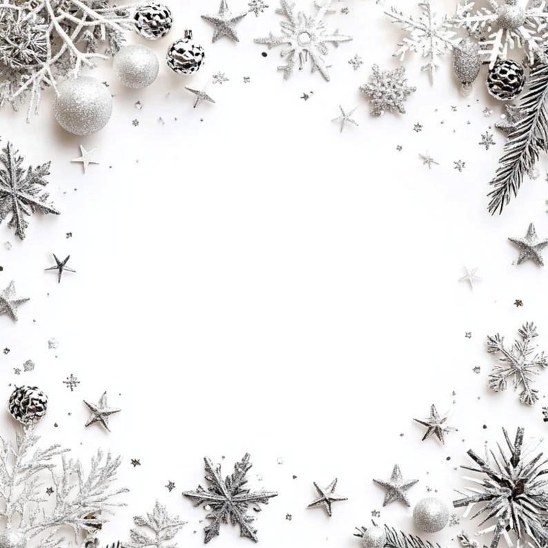 Snowflake Frame Digital Images: Christmas Winter Clipart (jpg), Spring ...