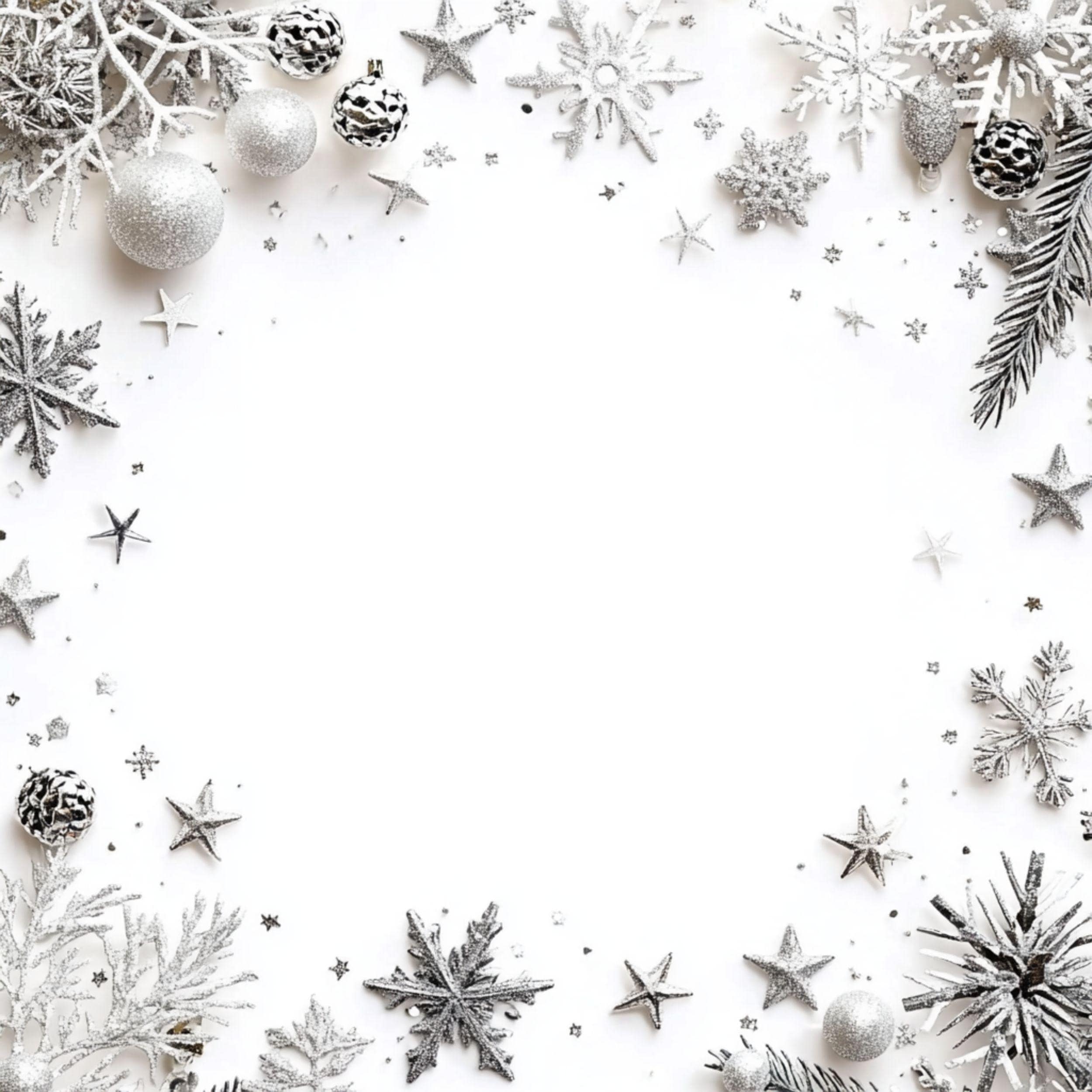 Snowflake Frame Digital Images: Christmas Winter Clipart (jpg), Summer ...