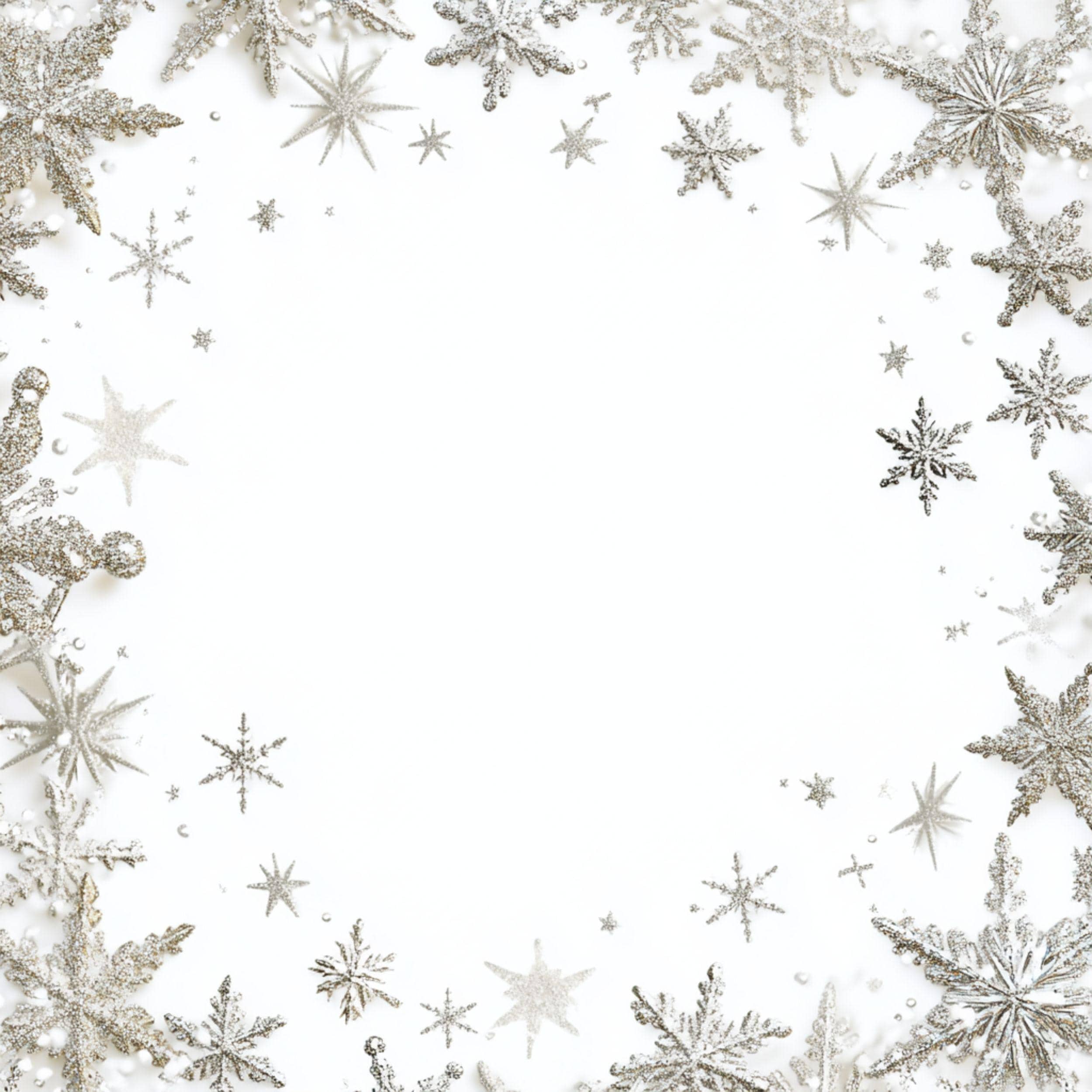 Snowflake Frame Digital Images: Christmas Winter Clipart (jpg) - Etsy