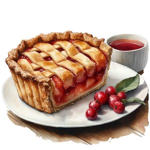 American Apple Pie Clipart: Homemade Baking Images (JPG)