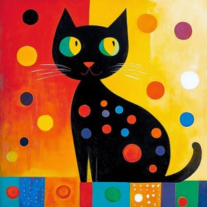 12 Clipart divertenti astratte di gatti, immagini digitali di gatti neri, arte murale artistica di gatti, download di gatti, arte di gatti per uso commerciale, JPG di alta qualità