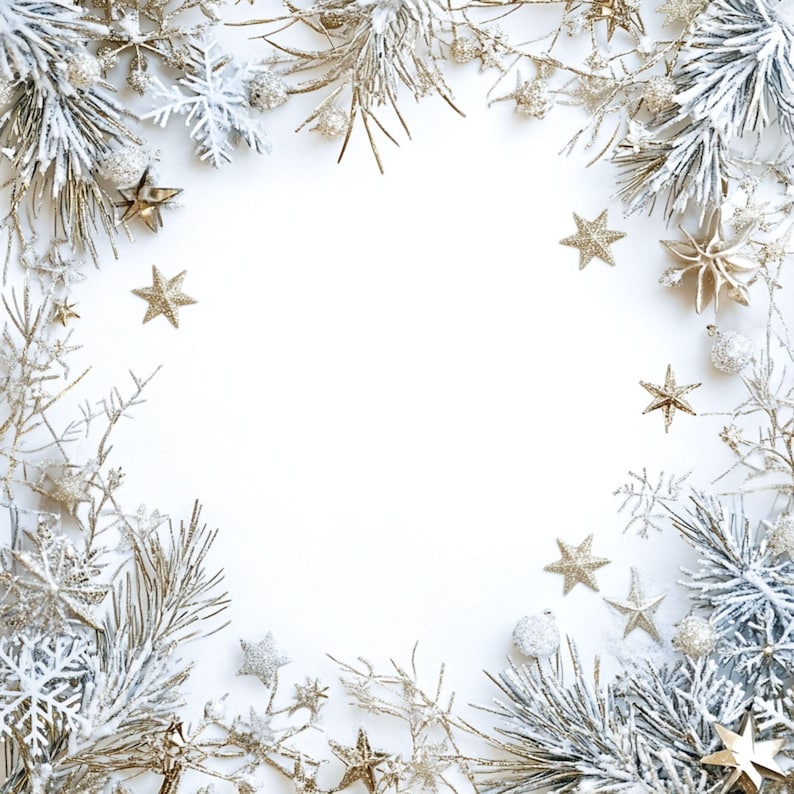 Snowflake Frame Digital Images: Christmas Winter Clipart (jpg), Spring ...