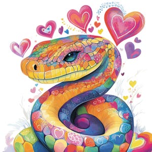 12 PNG Corações de cobra Dia dos namorados Clipart, Amor de cobra fofo, Ilustração romântica, Arte digital de alta resolução, Scrapbooking, Diário de lixo