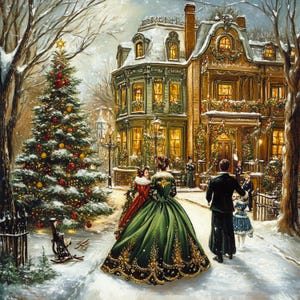Victorian Christmas Clipart: Vintage Holiday Art (Digital Download)