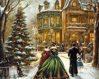 水彩クリスマスフレームクリップアート12点：ホリデーボーダー