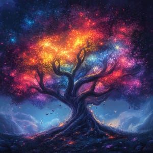 Mystical Tree Clipart: Watercolor Fantasy Tree Images (JPG)
